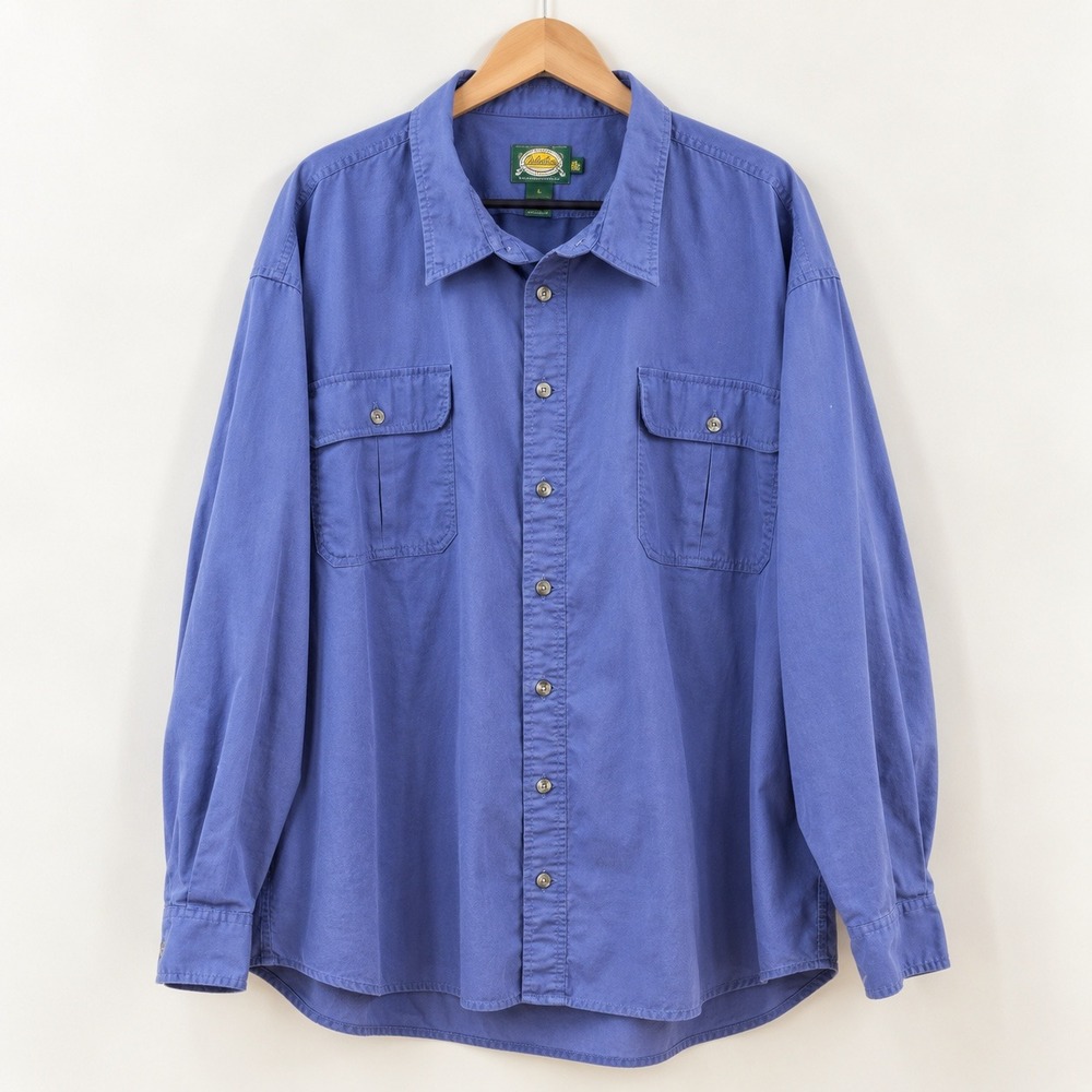 Cabela's Gorpcore Button Down Shirt Mens 3XL Tall Blue Utility Rugged Workwear